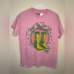 NWT Johnny Cash Pink Mineral Wash Tshirt